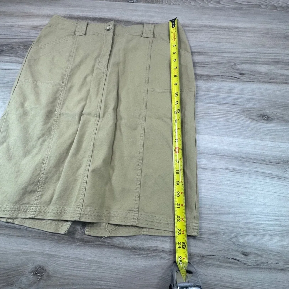 Isaac Mizrahi‎ for Target Khaki Cotton Pencil Skirt Tan Utility Knee Length 10